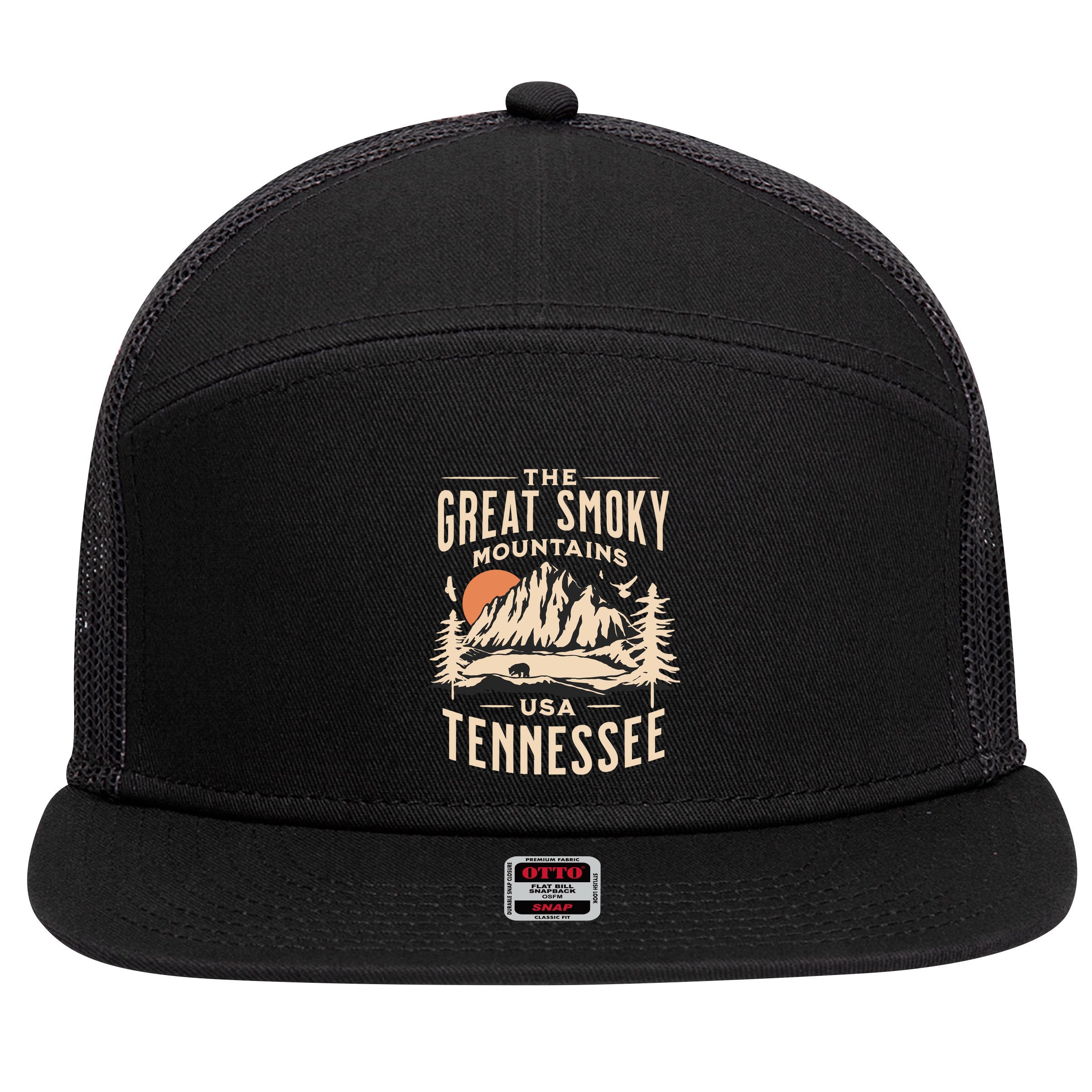 Great Smoky Mountains National Park Tennessee Hike Outdoors 7 Panel Mesh Trucker Snapback Hat