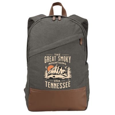 Great Smoky Mountains National Park Tennessee Hike Outdoors Cotton Canvas Backpack