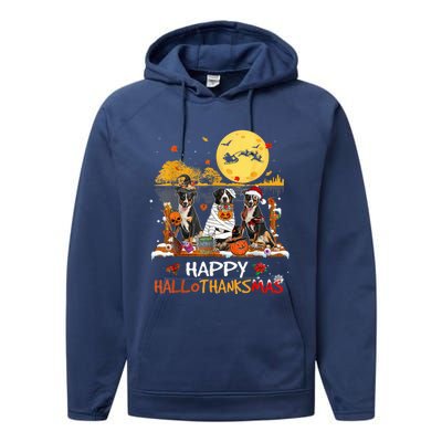 Greater Swiss Mountain Happy Hallothanksmas Halloween Performance Fleece Hoodie