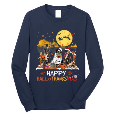 Greater Swiss Mountain Happy Hallothanksmas Halloween Long Sleeve Shirt