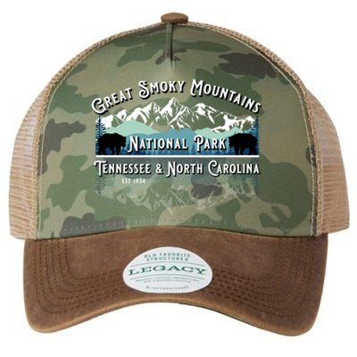 Great Smoky Mountains National Park Bear Hiking Souvenir Gift Legacy Tie Dye Trucker Hat