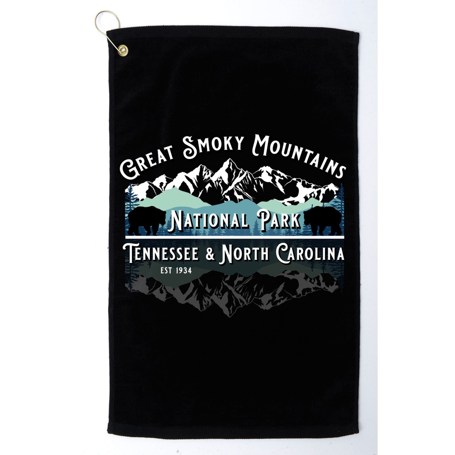 Great Smoky Mountains National Park Bear Hiking Souvenir Gift Golf Towel