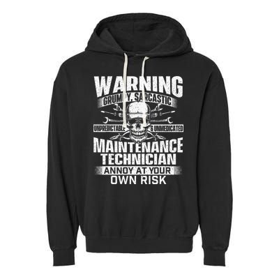 Grumpy Sarcastic Maintenance Technician Repairman Handyman Garment-Dyed Fleece Hoodie