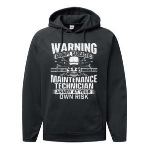 Grumpy Sarcastic Maintenance Technician Repairman Handyman Performance Fleece Hoodie