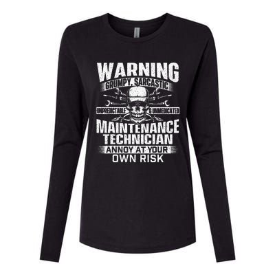 Grumpy Sarcastic Maintenance Technician Repairman Handyman Womens Cotton Relaxed Long Sleeve T-Shirt