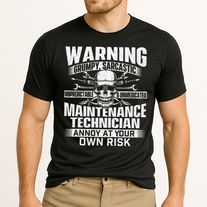Grumpy Sarcastic Maintenance Technician Repairman Handyman Cooling Performance Crew T-Shirt