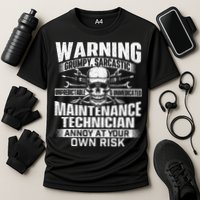 Grumpy Sarcastic Maintenance Technician Repairman Handyman Cooling Performance Crew T-Shirt
