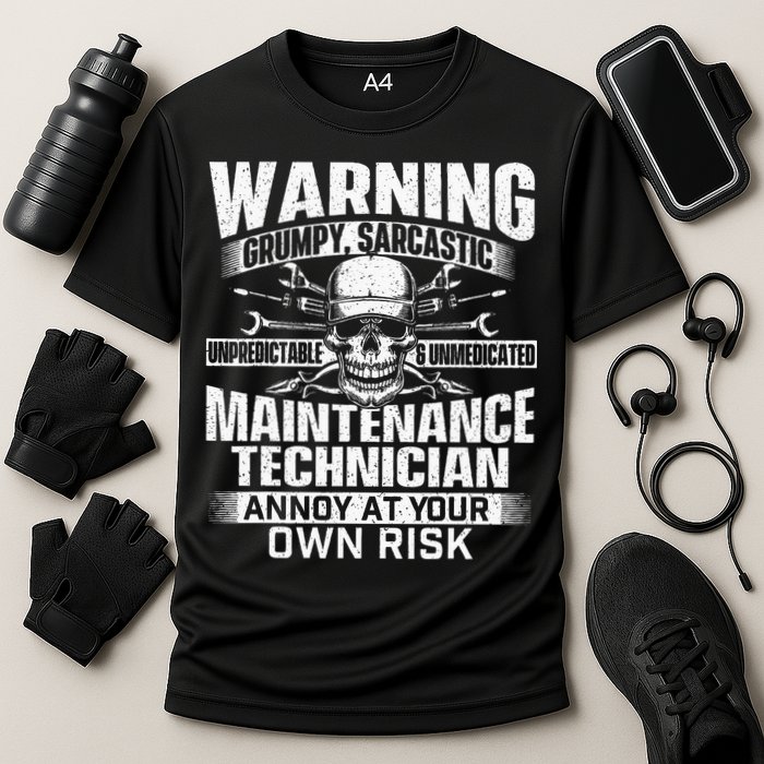 Grumpy Sarcastic Maintenance Technician Repairman Handyman Cooling Performance Crew T-Shirt