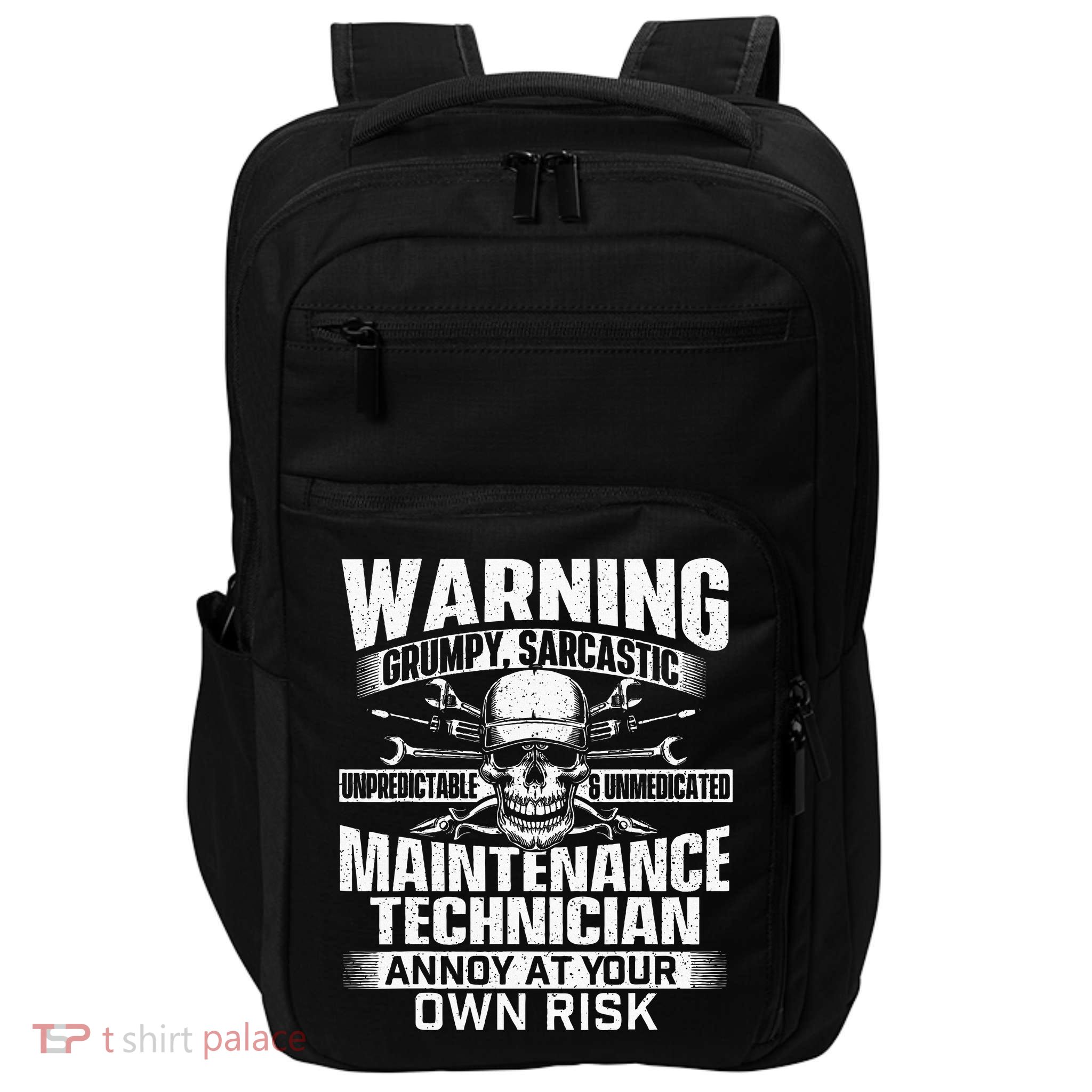Grumpy Sarcastic Maintenance Technician Repairman Handyman Impact Tech Backpack