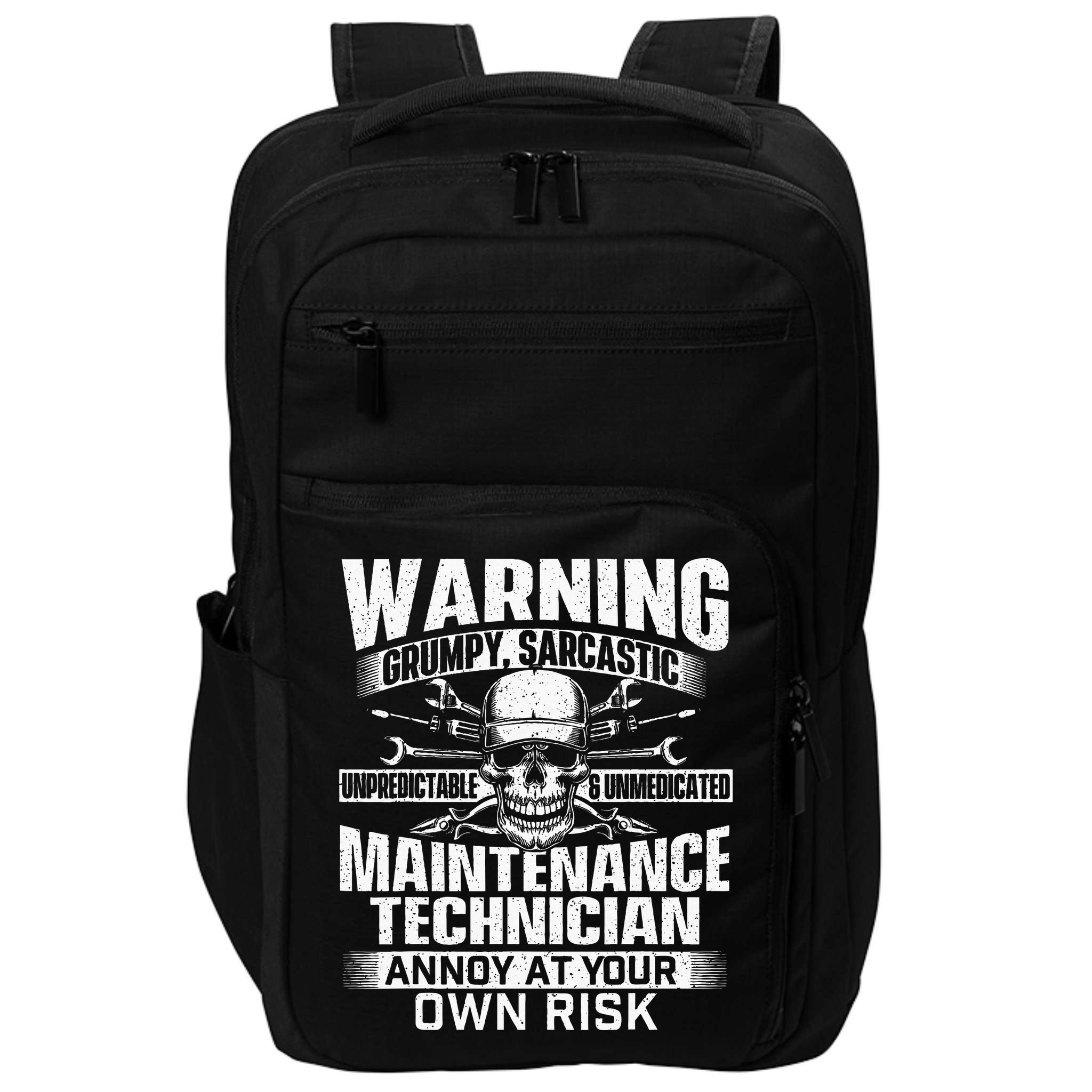Grumpy Sarcastic Maintenance Technician Repairman Handyman Impact Tech Backpack
