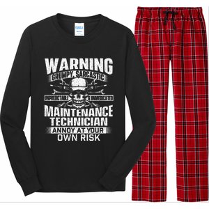 Grumpy Sarcastic Maintenance Technician Repairman Handyman Long Sleeve Pajama Set