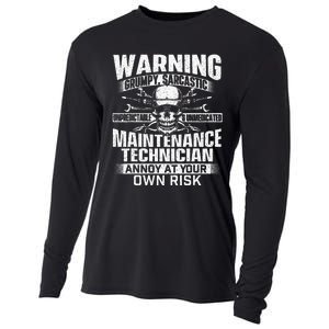 Grumpy Sarcastic Maintenance Technician Repairman Handyman Cooling Performance Long Sleeve Crew