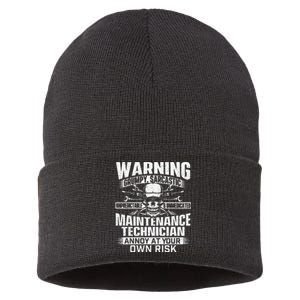 Grumpy Sarcastic Maintenance Technician Repairman Handyman Sustainable Knit Beanie