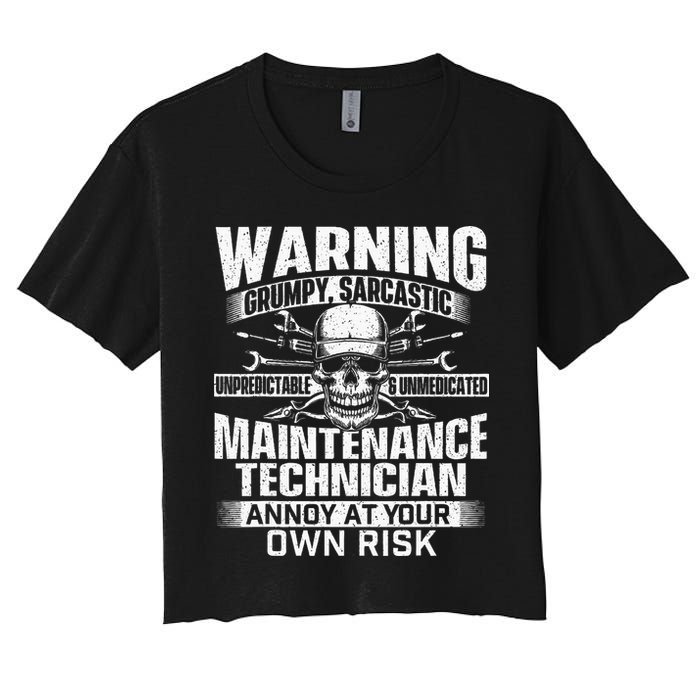 Grumpy Sarcastic Maintenance Technician Repairman Handyman Women's Crop Top Tee