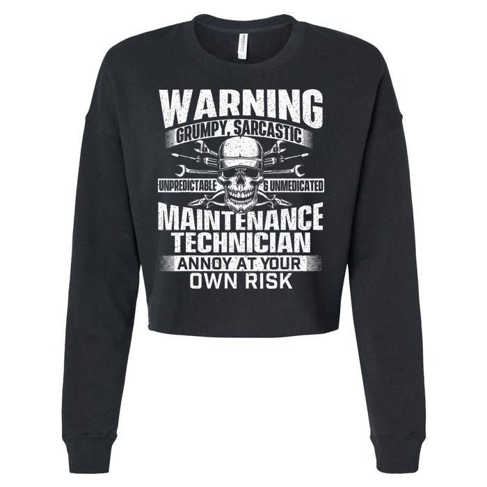 Grumpy Sarcastic Maintenance Technician Repairman Handyman Cropped Pullover Crew
