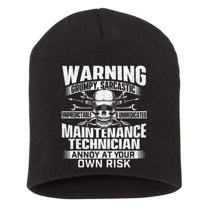 Grumpy Sarcastic Maintenance Technician Repairman Handyman Short Acrylic Beanie