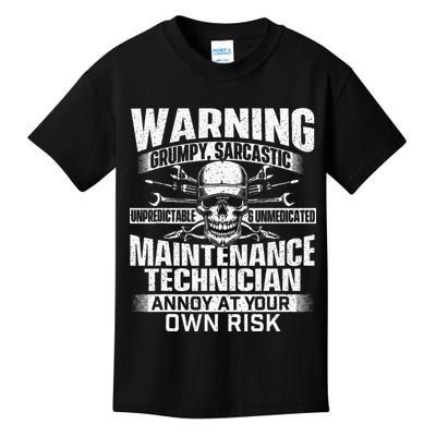 Grumpy Sarcastic Maintenance Technician Repairman Handyman Kids T-Shirt