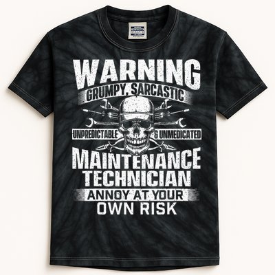 Grumpy Sarcastic Maintenance Technician Repairman Handyman Kids Tie-Dye T-Shirt