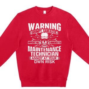 Grumpy Sarcastic Maintenance Technician Repairman Handyman Premium Crewneck Sweatshirt