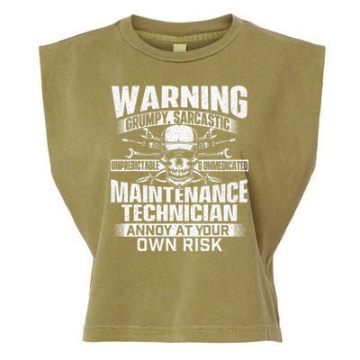 Grumpy Sarcastic Maintenance Technician Repairman Handyman Garment-Dyed Women's Muscle Tee