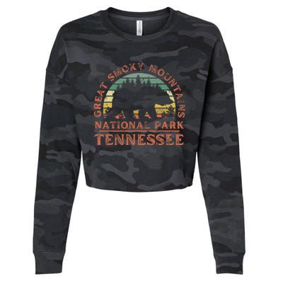 Great Smoky Mountains National Park Tennessee Bear Hiking Cropped Pullover Crew