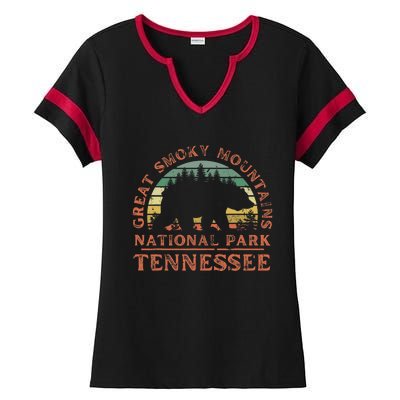 Great Smoky Mountains National Park Tennessee Bear Hiking Ladies Halftime Notch Neck Tee