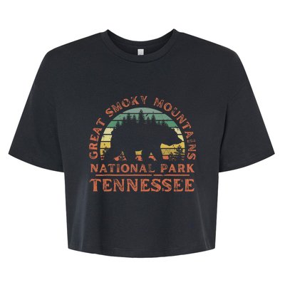 Great Smoky Mountains National Park Tennessee Bear Hiking Bella+Canvas Jersey Crop Tee