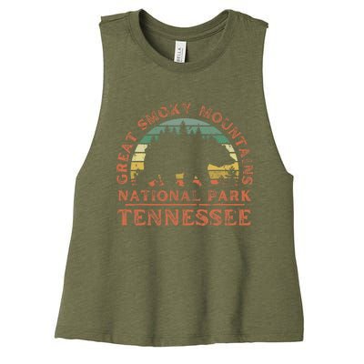 Great Smoky Mountains National Park Tennessee Bear Hiking Women's Racerback Cropped Tank