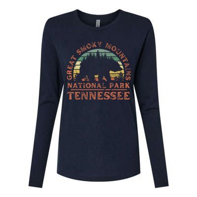 Great Smoky Mountains National Park Tennessee Bear Hiking Womens Cotton Relaxed Long Sleeve T-Shirt