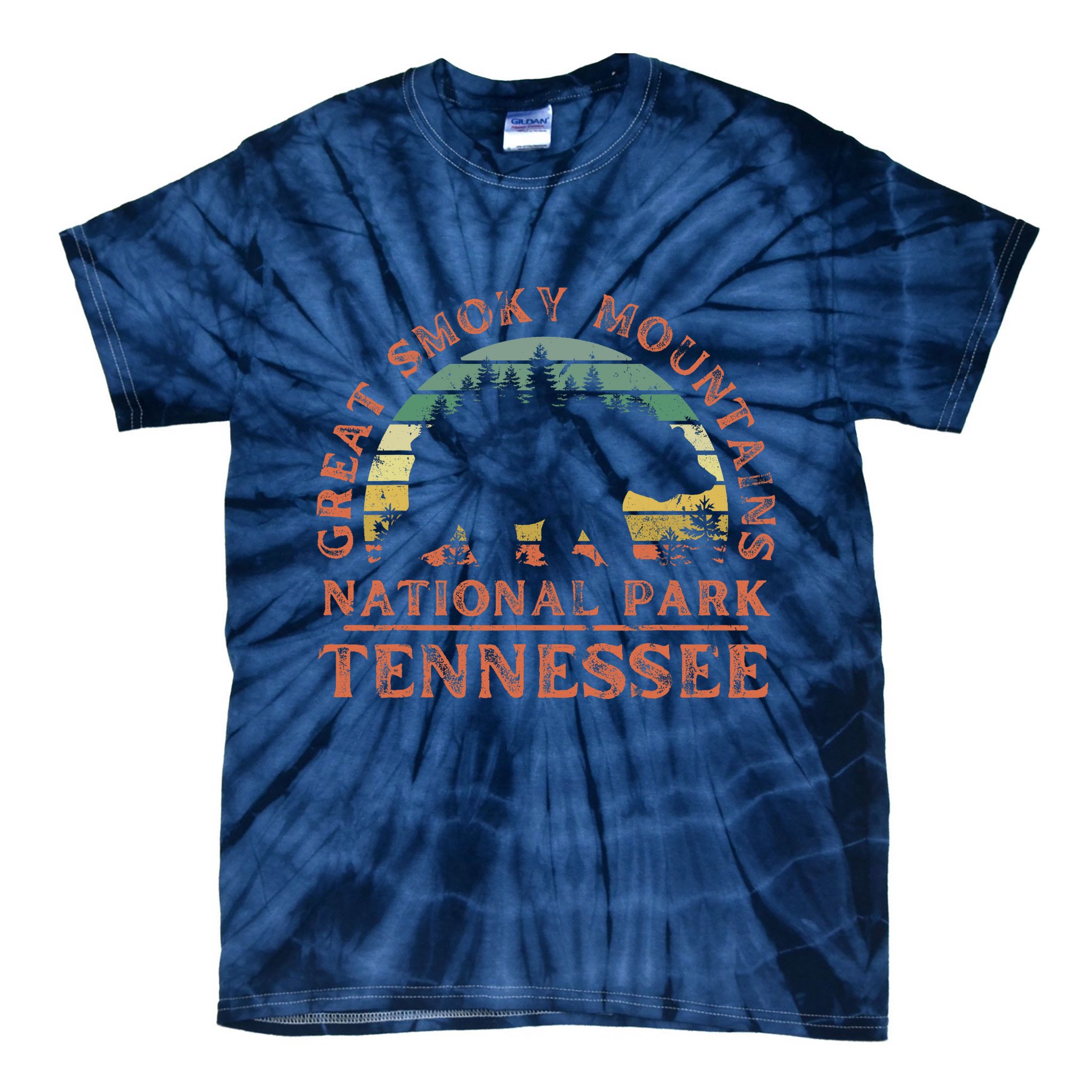 Great Smoky Mountains National Park Tennessee Bear Hiking Tie-Dye T-Shirt