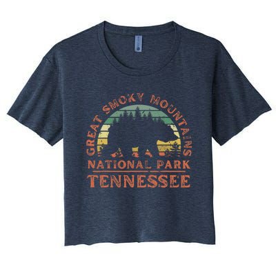 Great Smoky Mountains National Park Tennessee Bear Hiking Women's Crop Top Tee