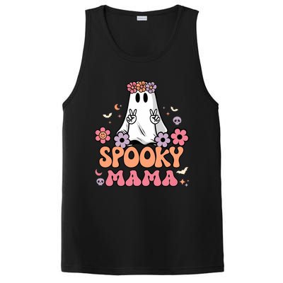 Groovy Spooky Mama Floral Ghost Halloween Spooky Mom Wo PosiCharge Competitor Tank