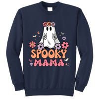 Groovy Spooky Mama Floral Ghost Halloween Spooky Mom Wo Sweatshirt