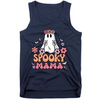 Groovy Spooky Mama Floral Ghost Halloween Spooky Mom Wo Tank Top