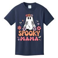 Groovy Spooky Mama Floral Ghost Halloween Spooky Mom Wo Kids T-Shirt