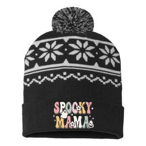 Groovy Spooky Mama Halloween Witchy Mama Witch Mom Spooky USA-Made Snowflake Beanie