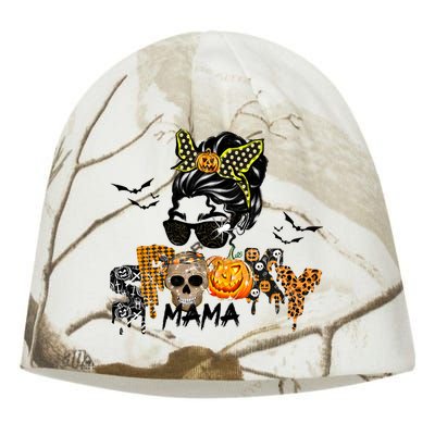 Groovy Spooky Mama Messy Bun Witch Mom Gift Kati - Camo Knit Beanie