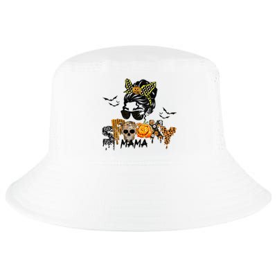 Groovy Spooky Mama Messy Bun Witch Mom Gift Cool Comfort Performance Bucket Hat