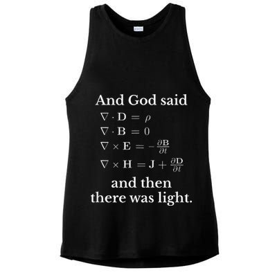 God Said MaxwellS Equations Integral Form Geeks Ladies PosiCharge Tri-Blend Wicking Tank
