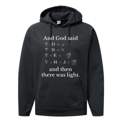 God Said MaxwellS Equations Integral Form Geeks Performance Fleece Hoodie