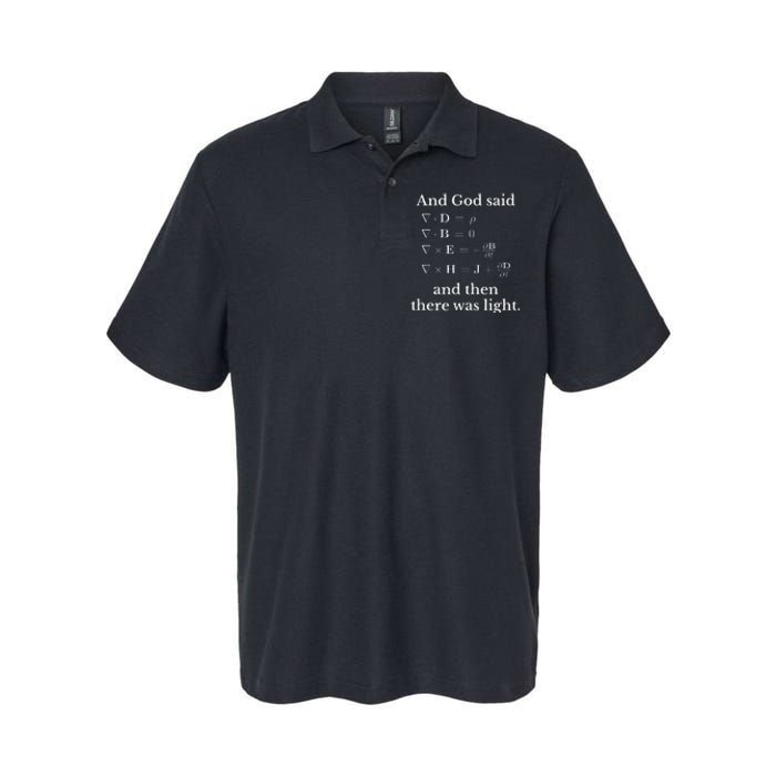 God Said MaxwellS Equations Integral Form Geeks Softstyle Adult Sport Polo