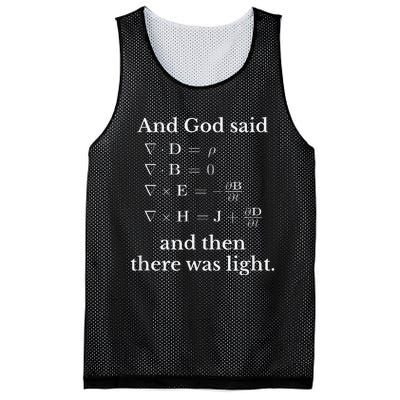 God Said MaxwellS Equations Integral Form Geeks Mesh Reversible Basketball Jersey Tank