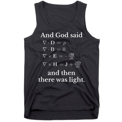 God Said MaxwellS Equations Integral Form Geeks Tank Top