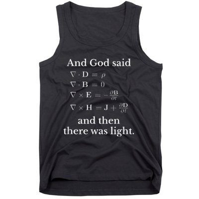 God Said MaxwellS Equations Integral Form Geeks Tank Top