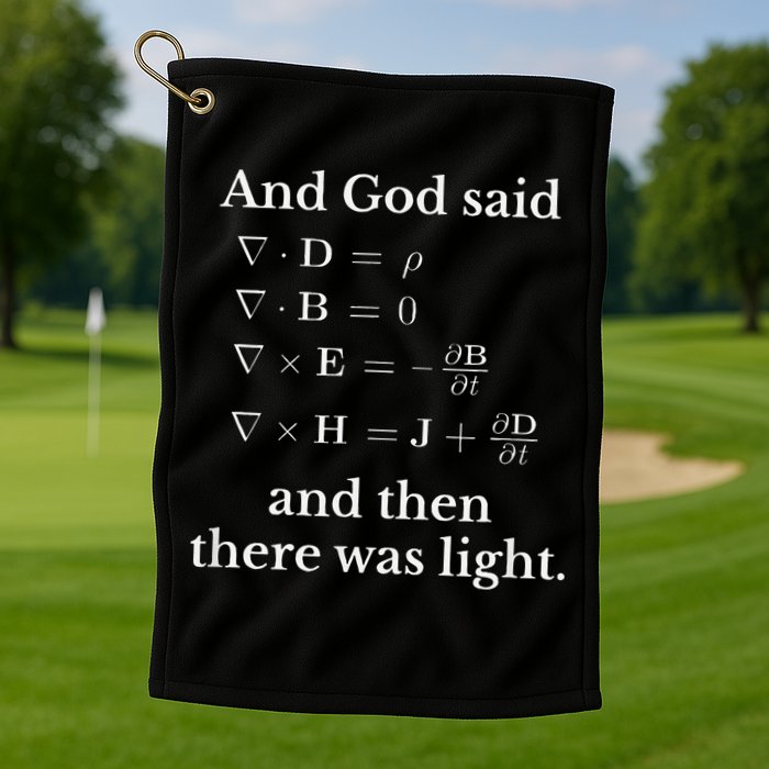 God Said MaxwellS Equations Integral Form Geeks Golf Towel