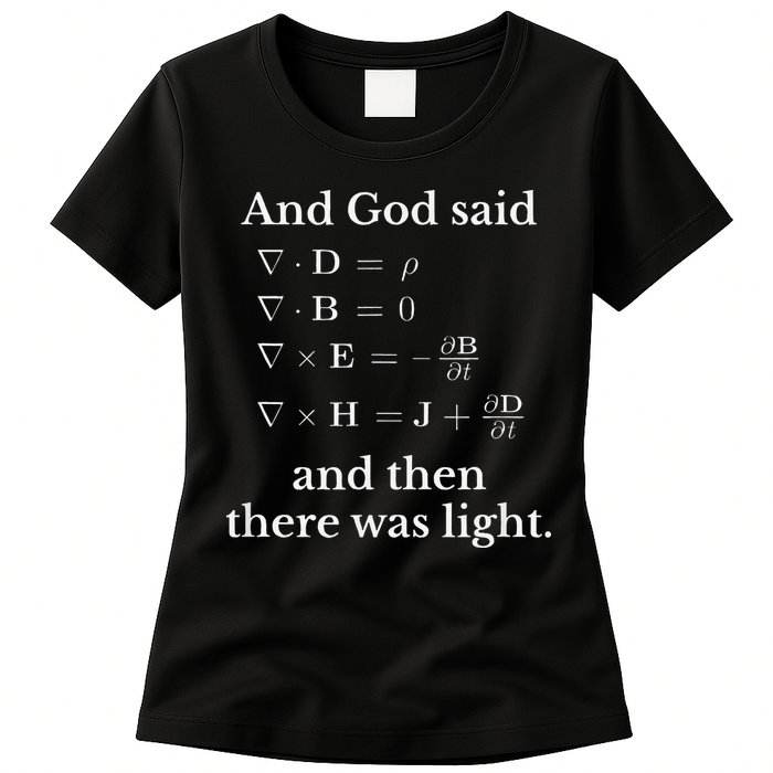 God Said MaxwellS Equations Integral Form Geeks Womens T-Shirt