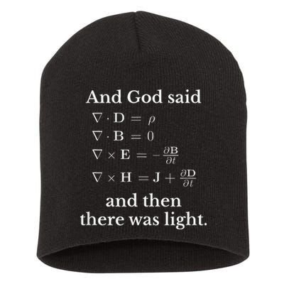 God Said MaxwellS Equations Integral Form Geeks Short Acrylic Beanie