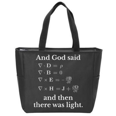 God Said MaxwellS Equations Integral Form Geeks Zip Tote Bag
