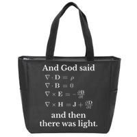 God Said MaxwellS Equations Integral Form Geeks Zip Tote Bag