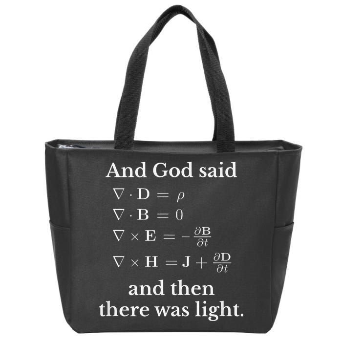 God Said MaxwellS Equations Integral Form Geeks Zip Tote Bag